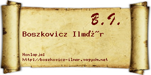 Boszkovicz Ilmár névjegykártya